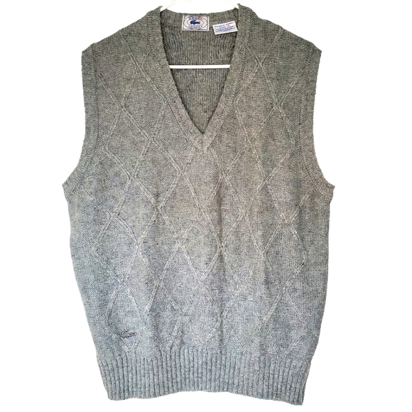 Lacoste Other - IZOD LACOSTE Mens Wool Blend Sleeveless Pullover Cable Knit Sweater Vest Size XL
